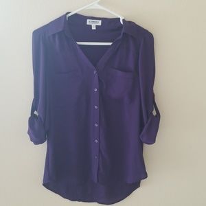 Dark purple Express button down blouse